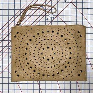 New Directions Tan Perforated Women's Clutch